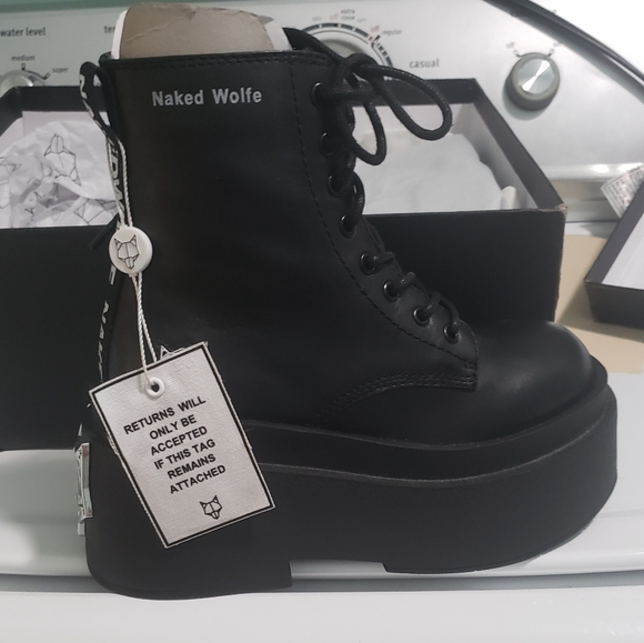 Naked Wolfe black Saturn platform boots NWT - Picture 3 of 4
